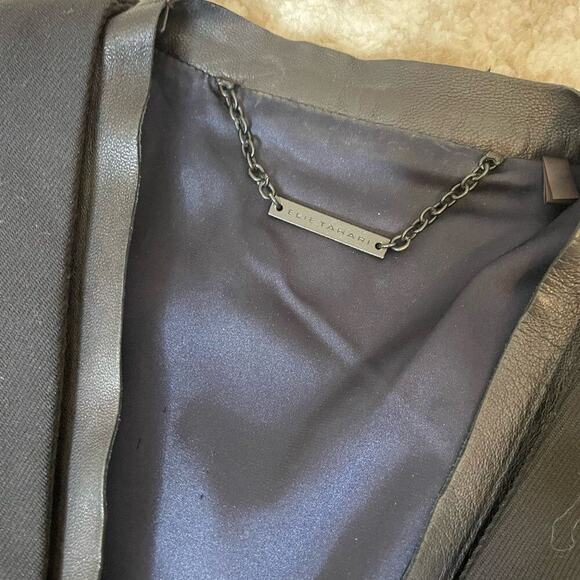 Tahari black blazer jacket with single closure or can be worn open business SZ 2 - Picture 7 of 12